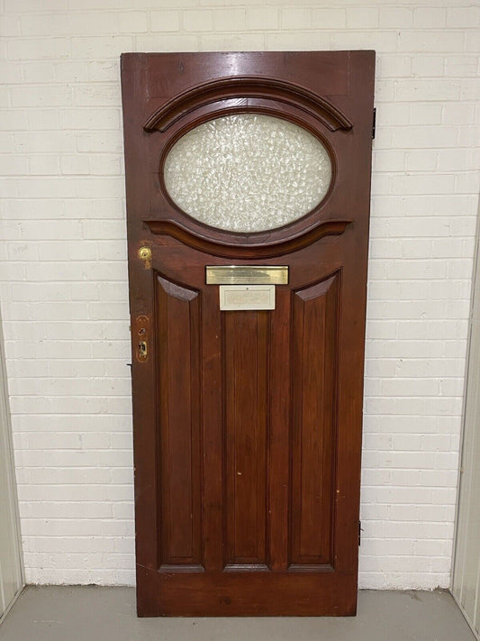 Reclaimed Edwardian Victorian Wooden Panel External Front Door 2075 x 857mm