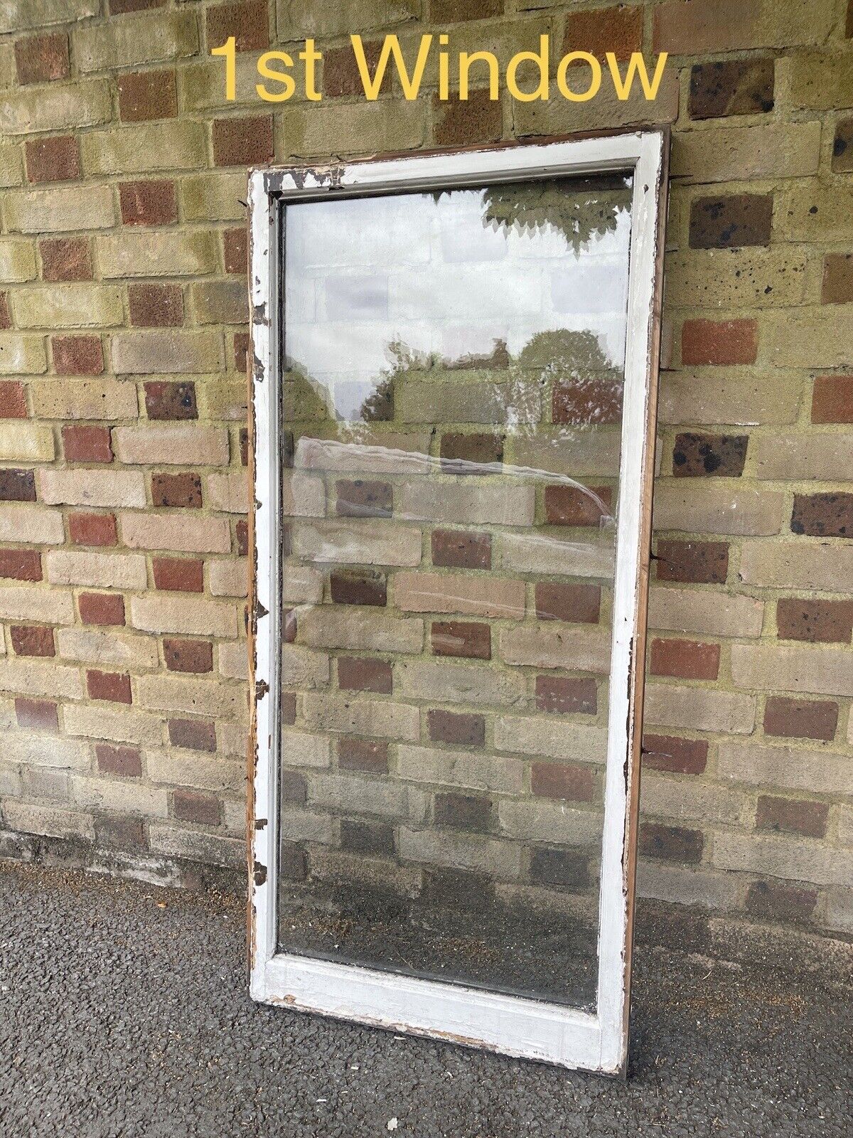 Job Lot Of Reclaimed Old Wooden Panel Sash Windows Cylinder Wavy Glass X 5