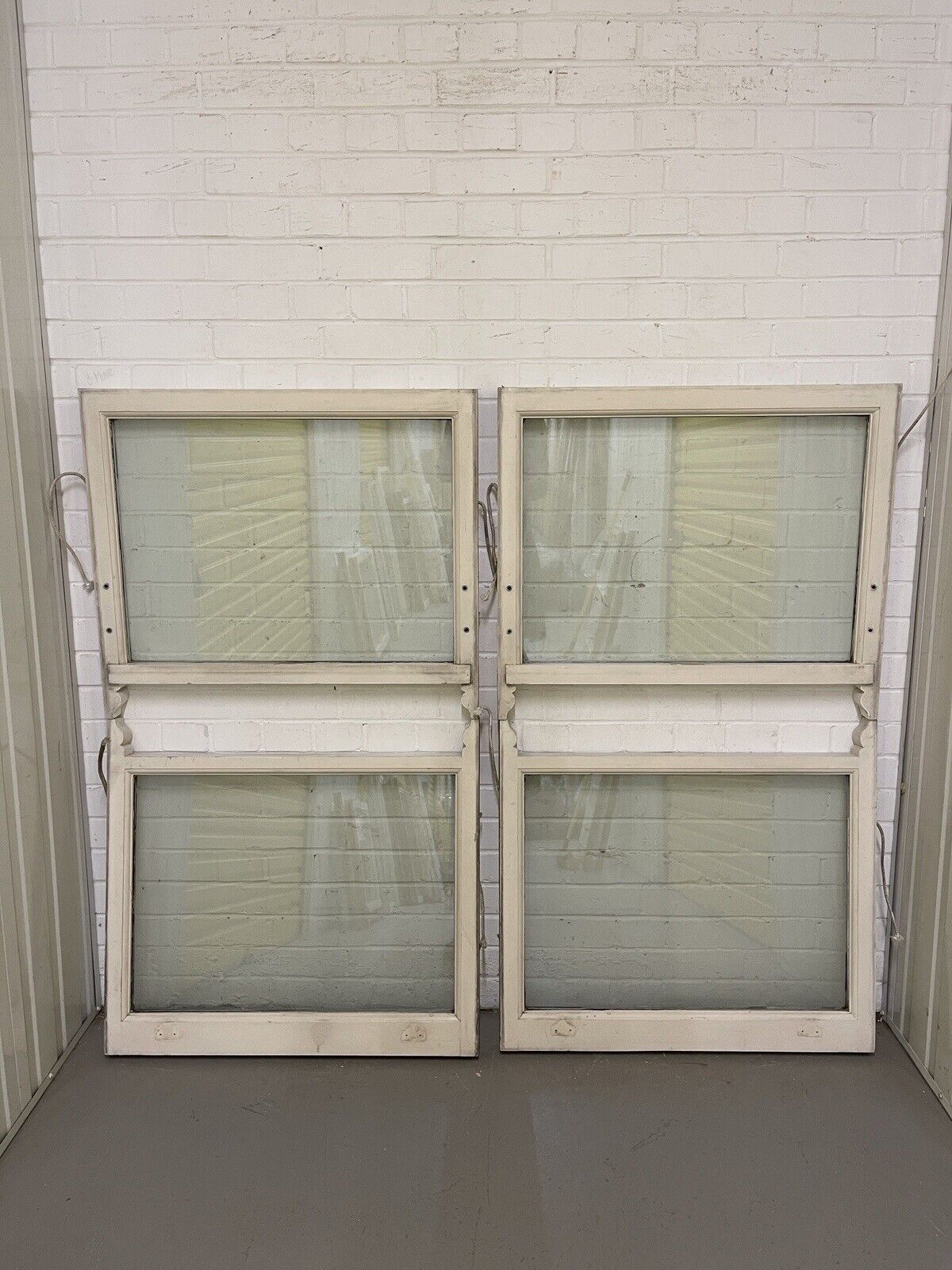 Two Pairs Of Double Glazed Wooden Sash Windows 803x687 798x715 803x688 803x715mm