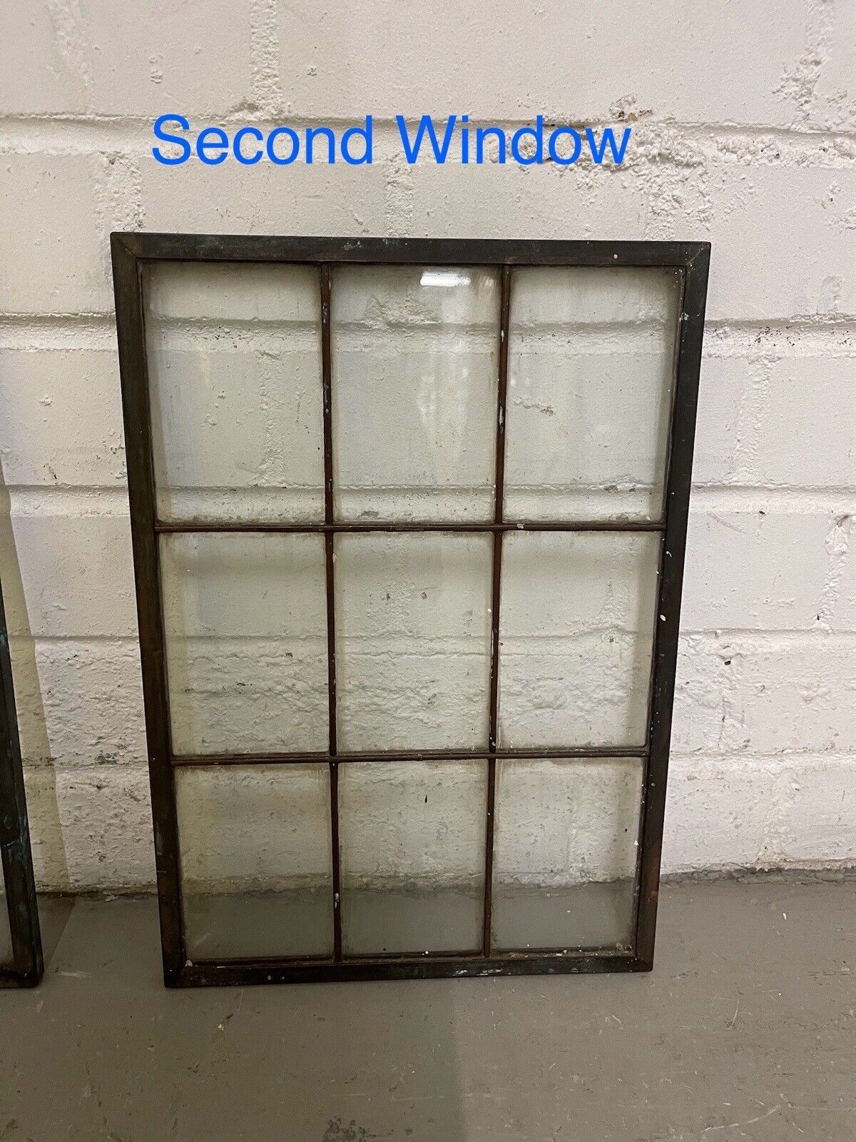 Pair Of Reclaimed Arts & Crafts Copper Window Glass Panes Panels 363mm x 255mm