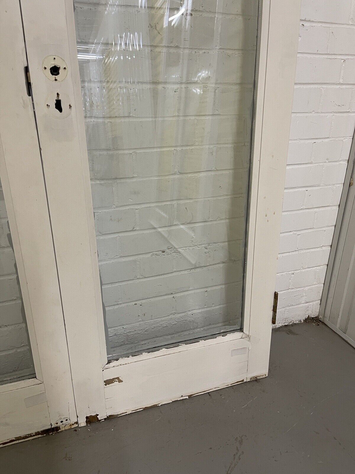 Reclaimed Old French Double Glazed Glass Wooden Double Doors 1975 x 1165mm