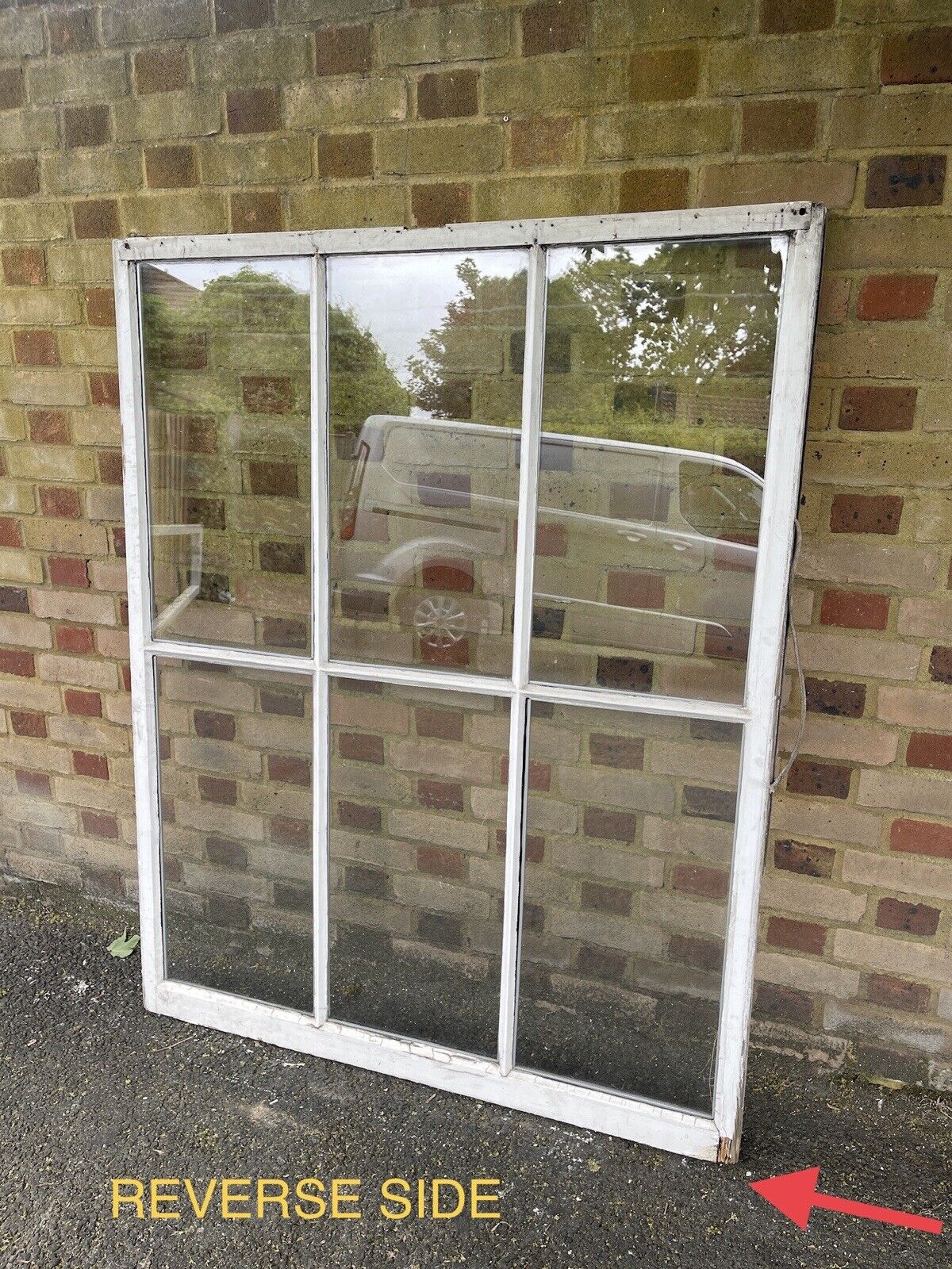 Large Reclaimed Double Glazed Georgian 6 Panel Wooden Window 1210 x 1530mm