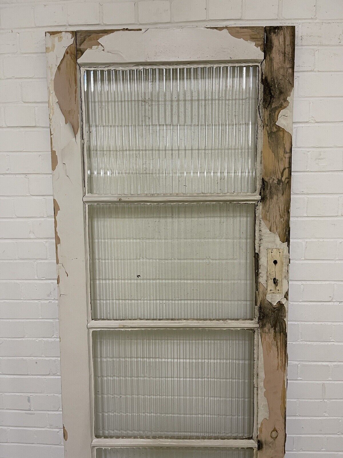 Reclaimed Reeded Glass Internal Or External Door 1965 x 770mm