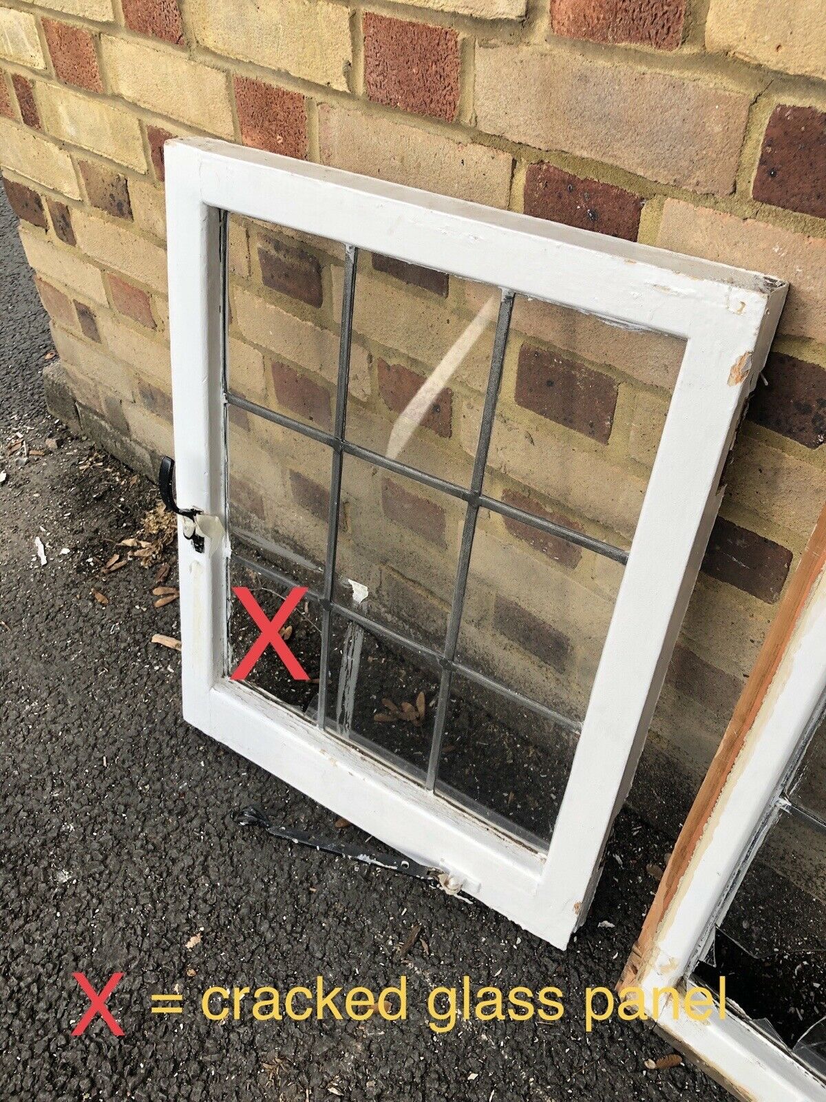 Job Lot Of 5 Reclaimed Leaded Light Panel Wooden Windows