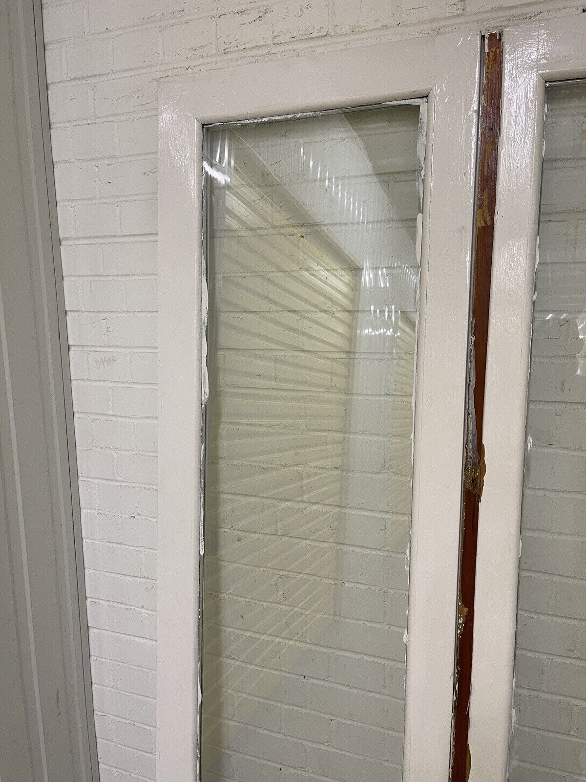 Reclaimed Old French Double Glazed Glass Wooden Double Doors 1975 x 1165mm
