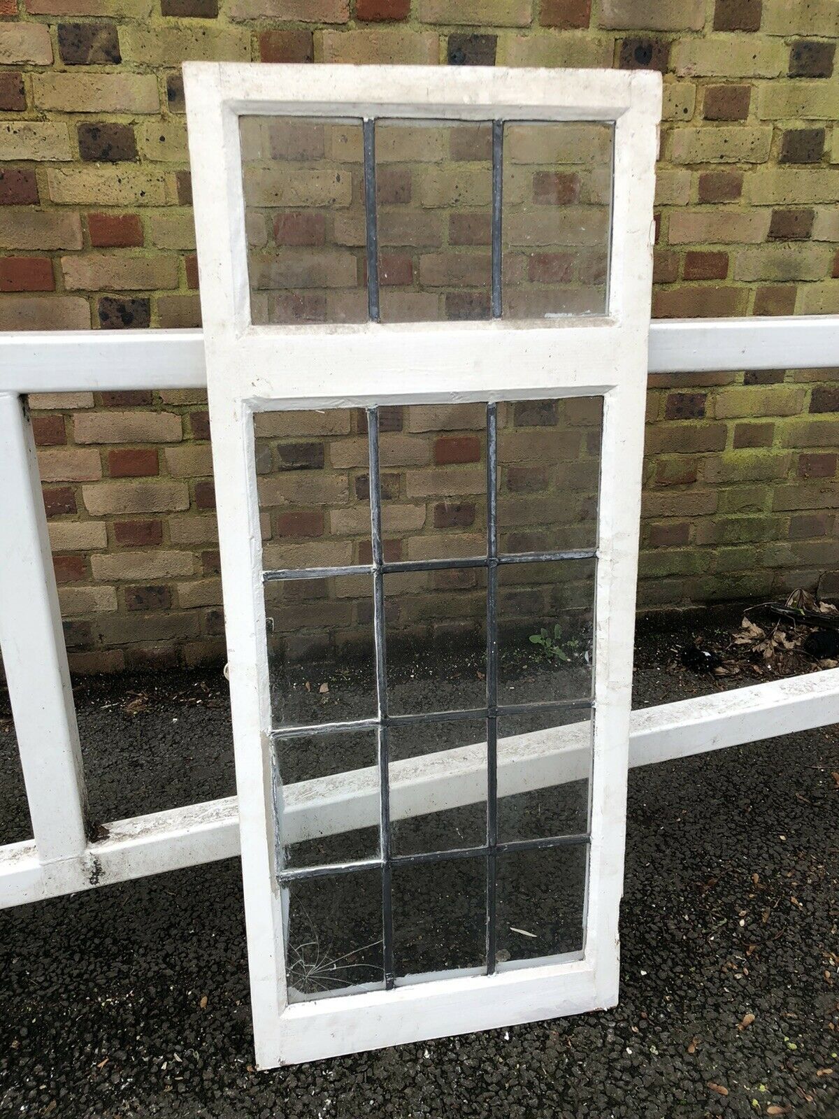 Reclaimed Leaded Light Panel Wooden Window