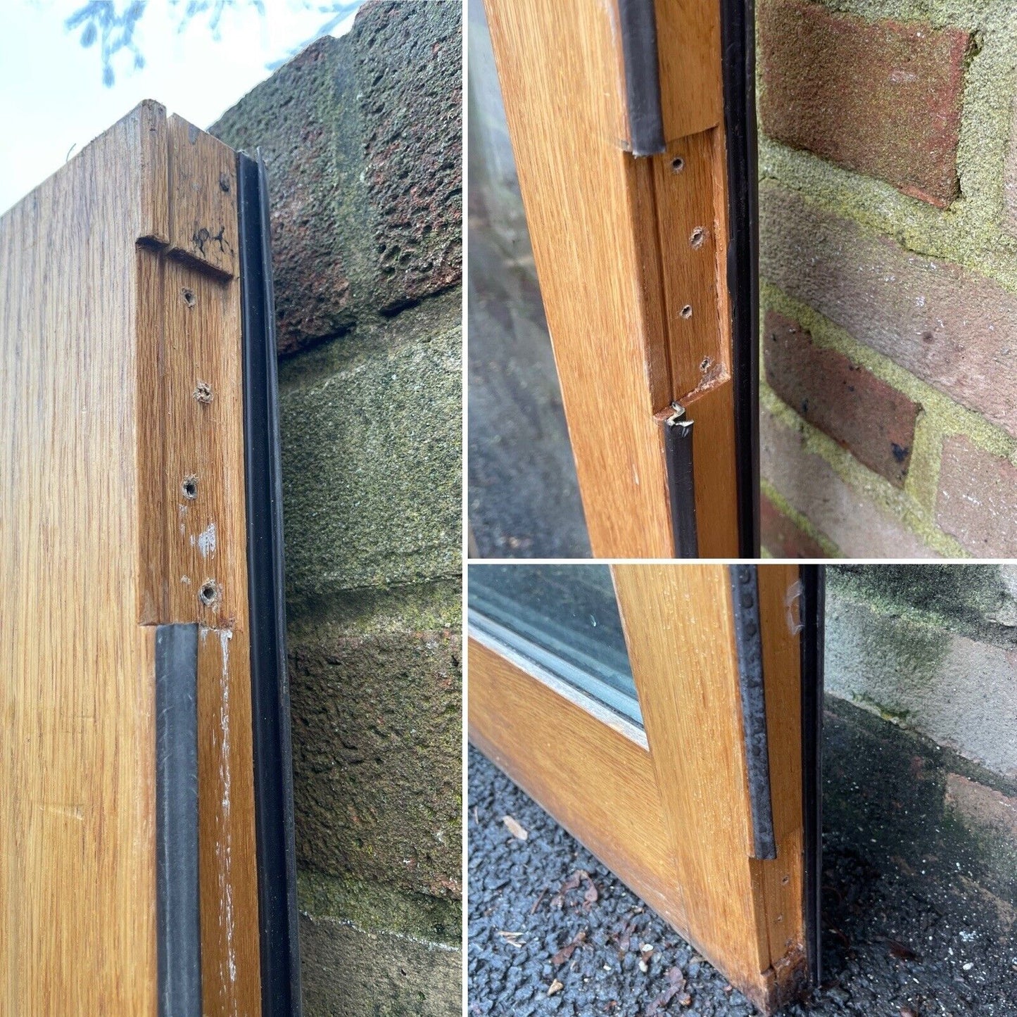 Solid Oak Double Glazed Bifold Sliding External Doors NO FRAME 1970 x 1710mm
