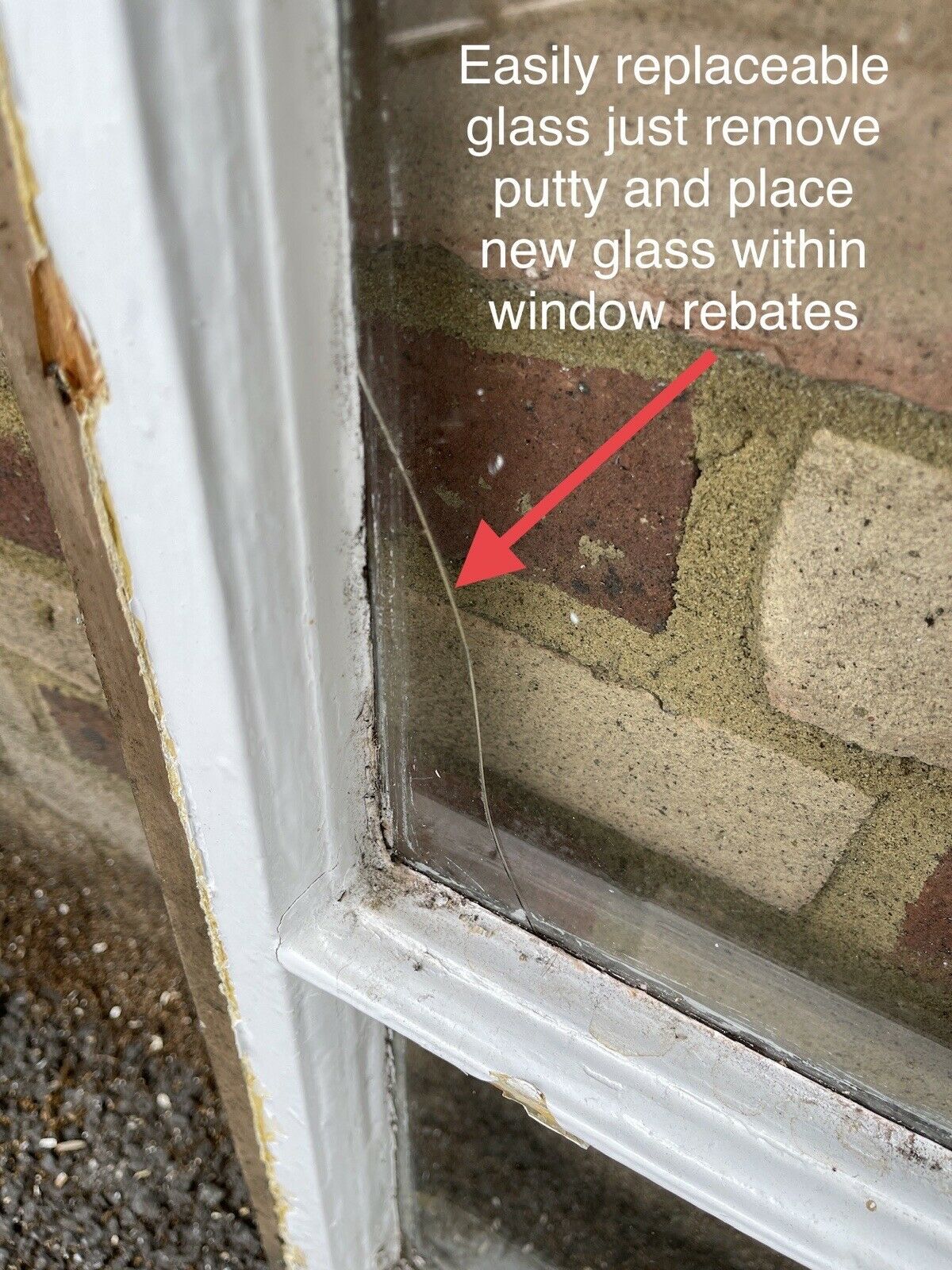 Reclaimed Old Georgian 3 Panel Wooden Sash Window 530 x 705mm