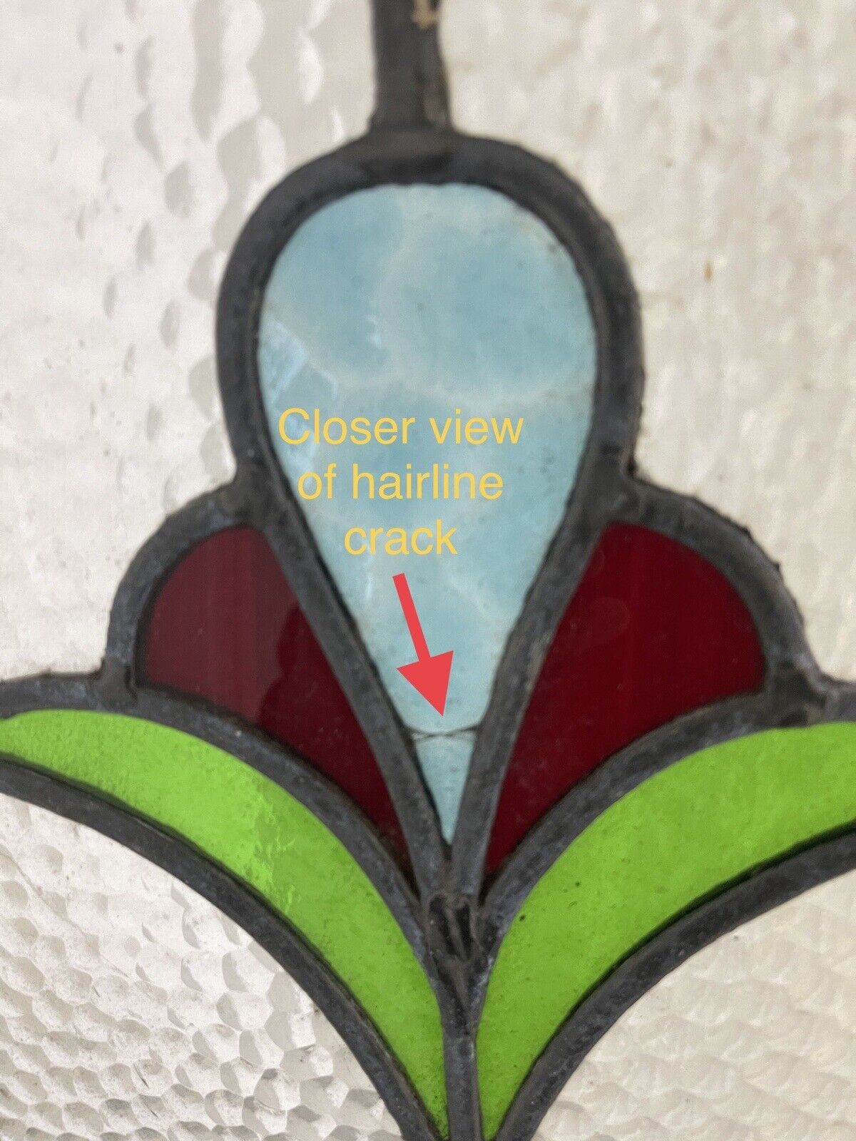 Reclaimed Leaded Light Stained Glass Art Nouveau Wooden Window Panel