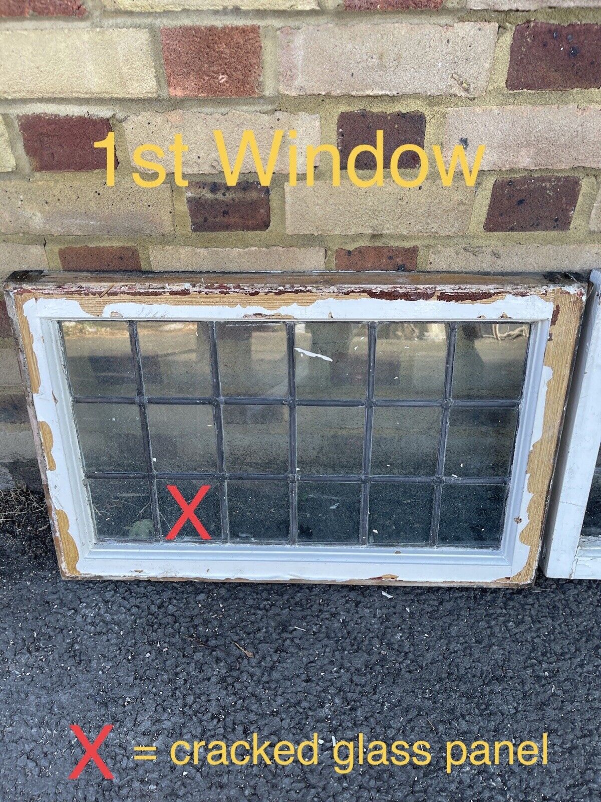 Job Lot Of 4 Reclaimed Leaded Light Panel Wooden Windows