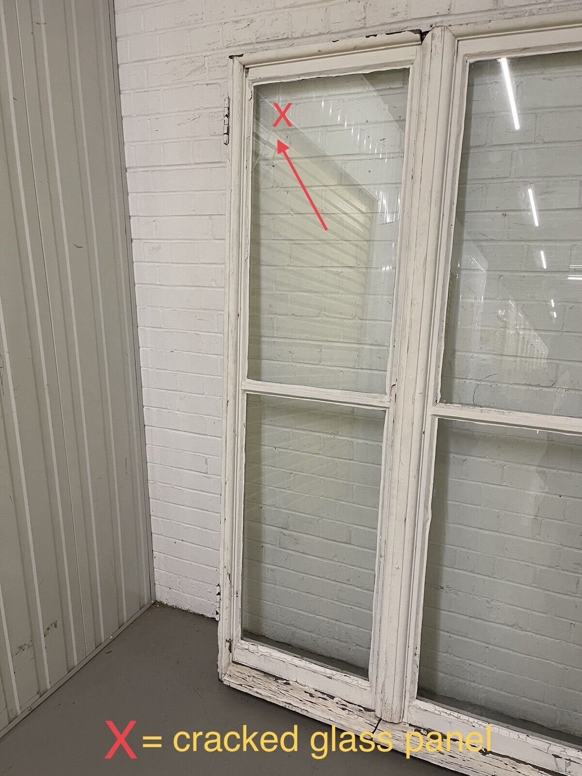 Reclaimed French Single Panel Glass Wooden Windows Double Doors 1965 x 1184mm