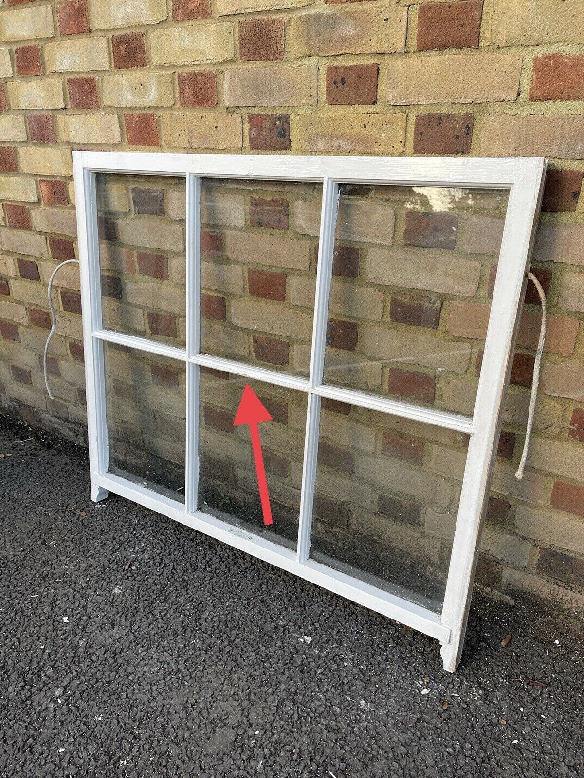 Reclaimed Old Georgian 6 Panel Wooden Window 1065mm x 930mm