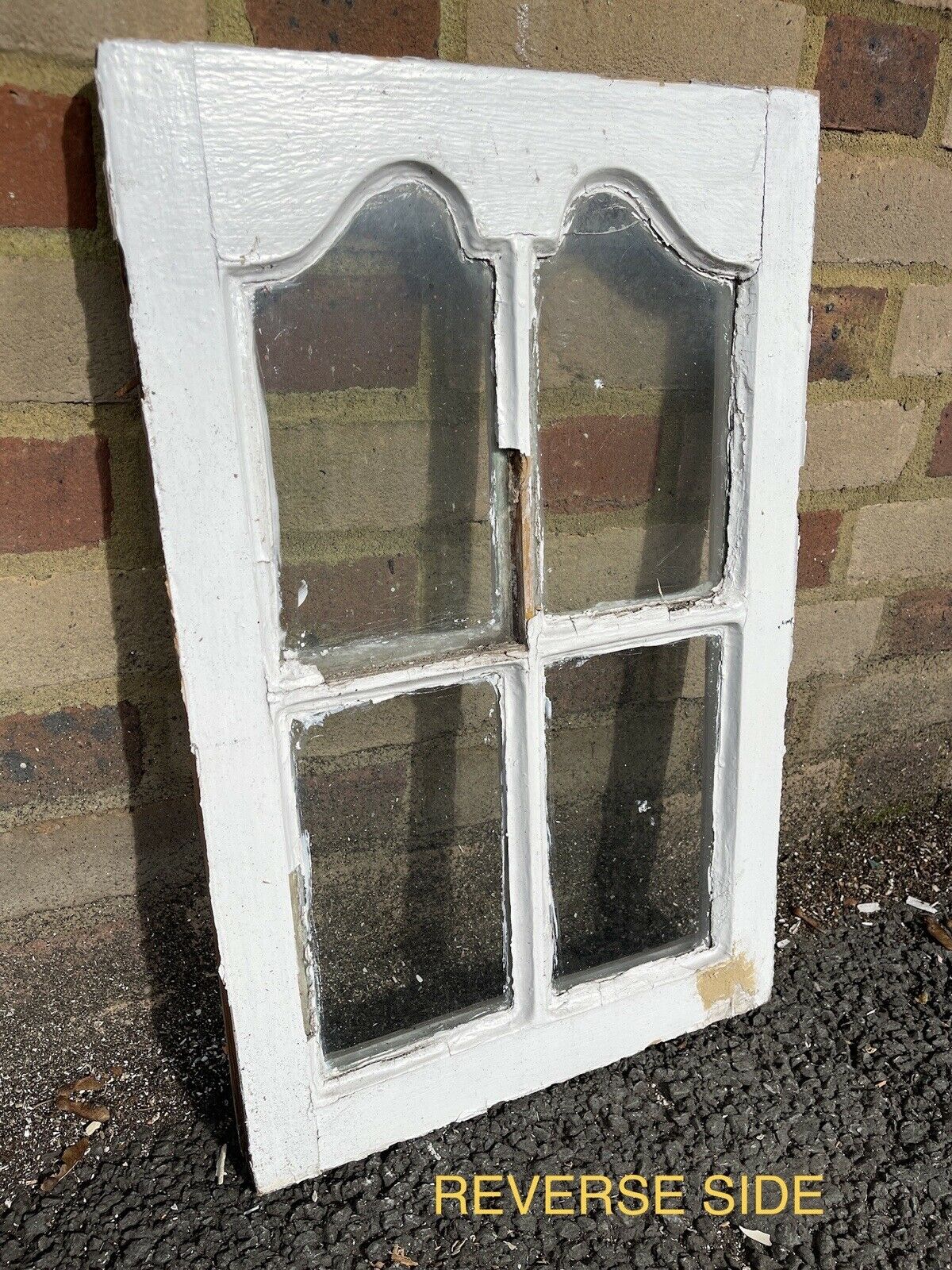 Reclaimed Old Edwardian Arch Sash Wooden Window 605 x 390mm
