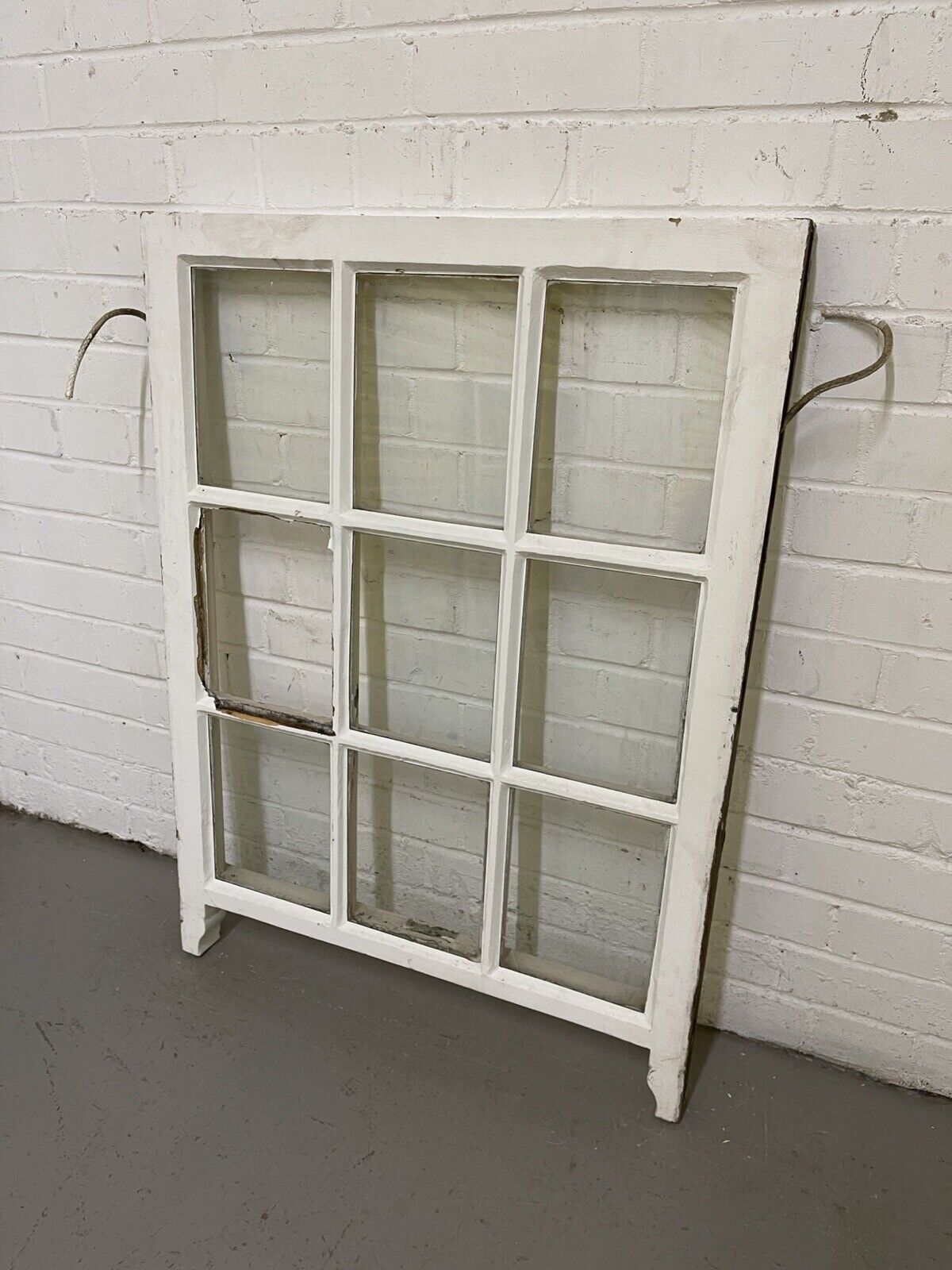 Reclaimed Old Georgian 9 Panel Wooden Window 680 x 925mm