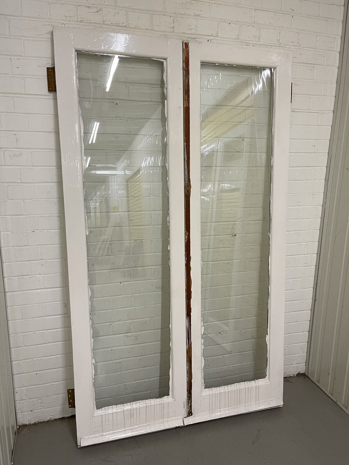 Reclaimed Old French Double Glazed Glass Wooden Double Doors 1975 x 1165mm