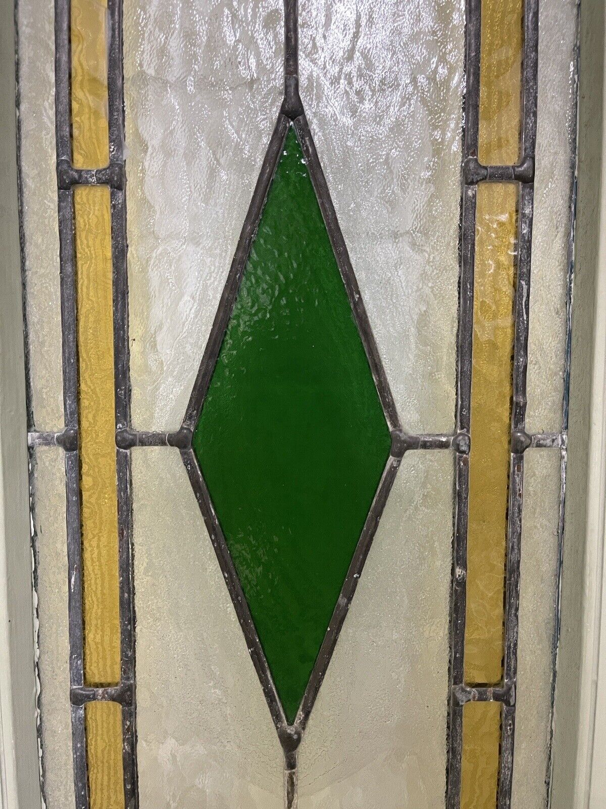 Reclaimed Victorian Edwardian Stained Glass Wooden Panel Front Door 1890 x 840mm
