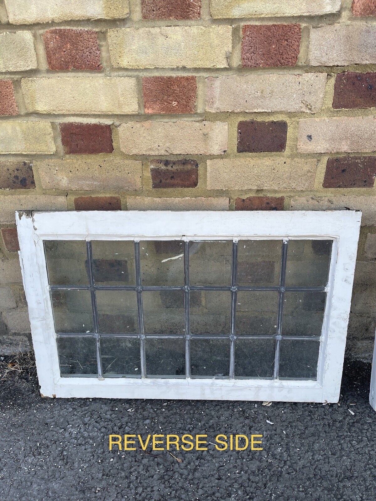 Job Lot Of 4 Reclaimed Leaded Light Panel Wooden Windows