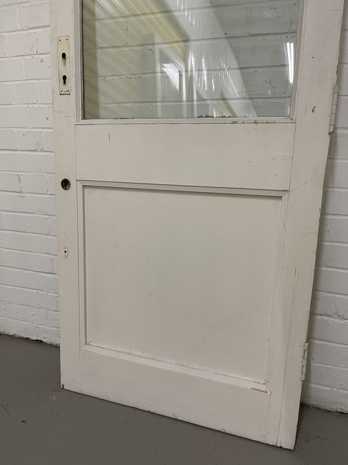 Reclaimed Old Double Glazed Glass Wooden Door Side Back Door 1963 x 758mm