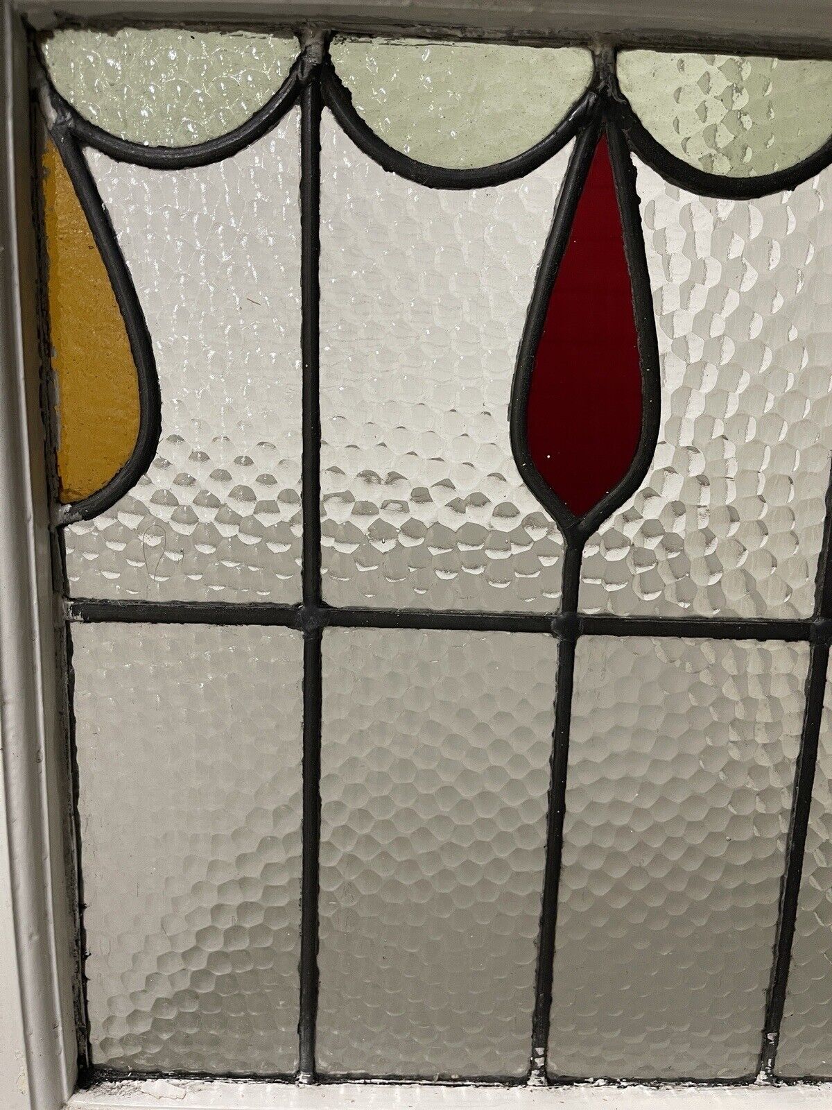 Reclaimed Leaded Light Stained Glass Window Panel 470 x 505mm
