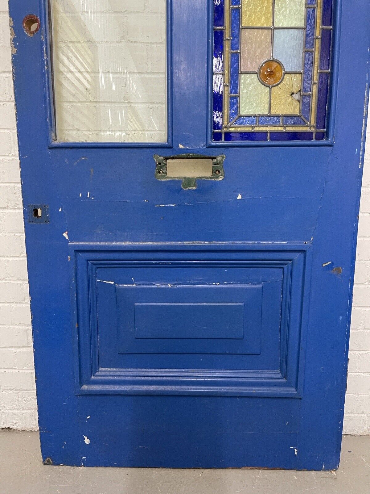 Reclaimed Victorian Stained Glass Wooden Panel External Front Door 2040 x 915mm