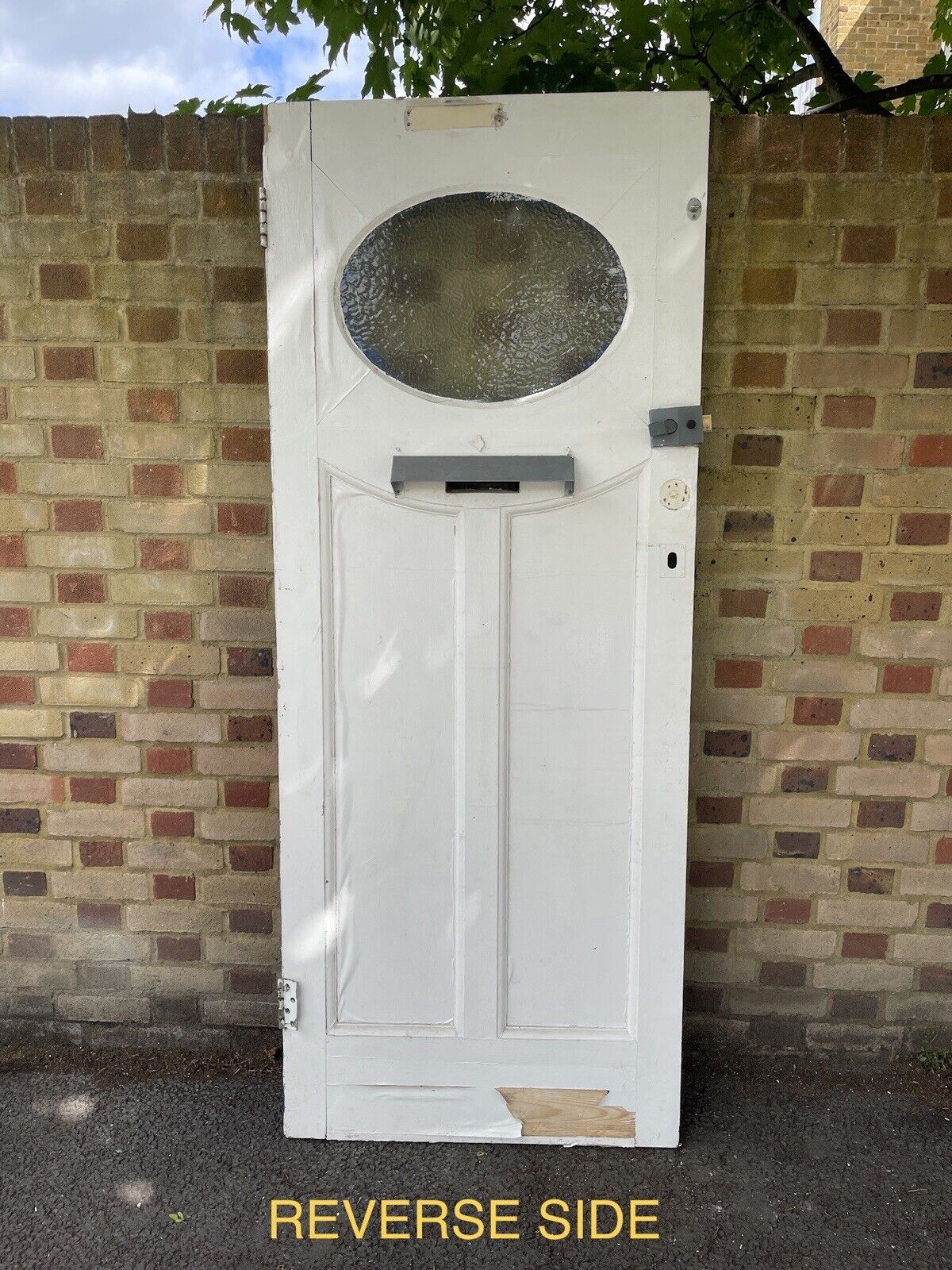 Reclaimed Old Edwardian Victorian Wooden Panel Front Door Stained 2035mm x 812mm