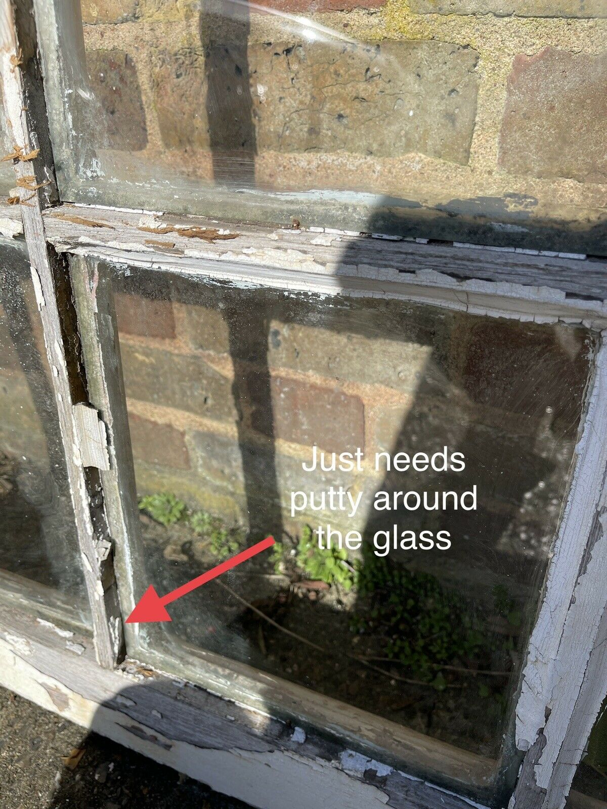 Large Reclaimed Old Georgian 10 Panel Wooden Sash Window