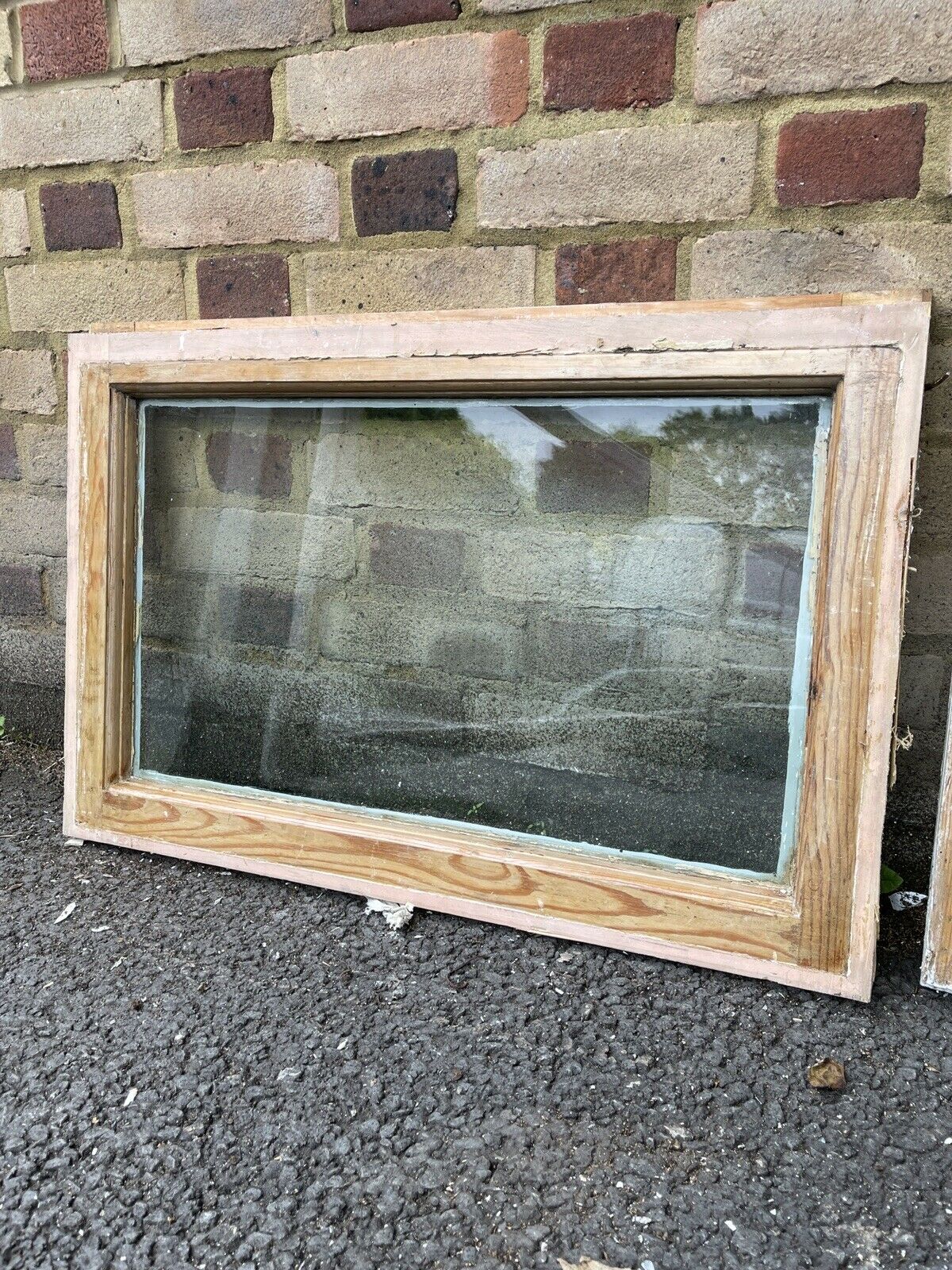 Job Lot Of Reclaimed Old Wooden Panel Sash Windows Cylinder Wavy Glass X 5