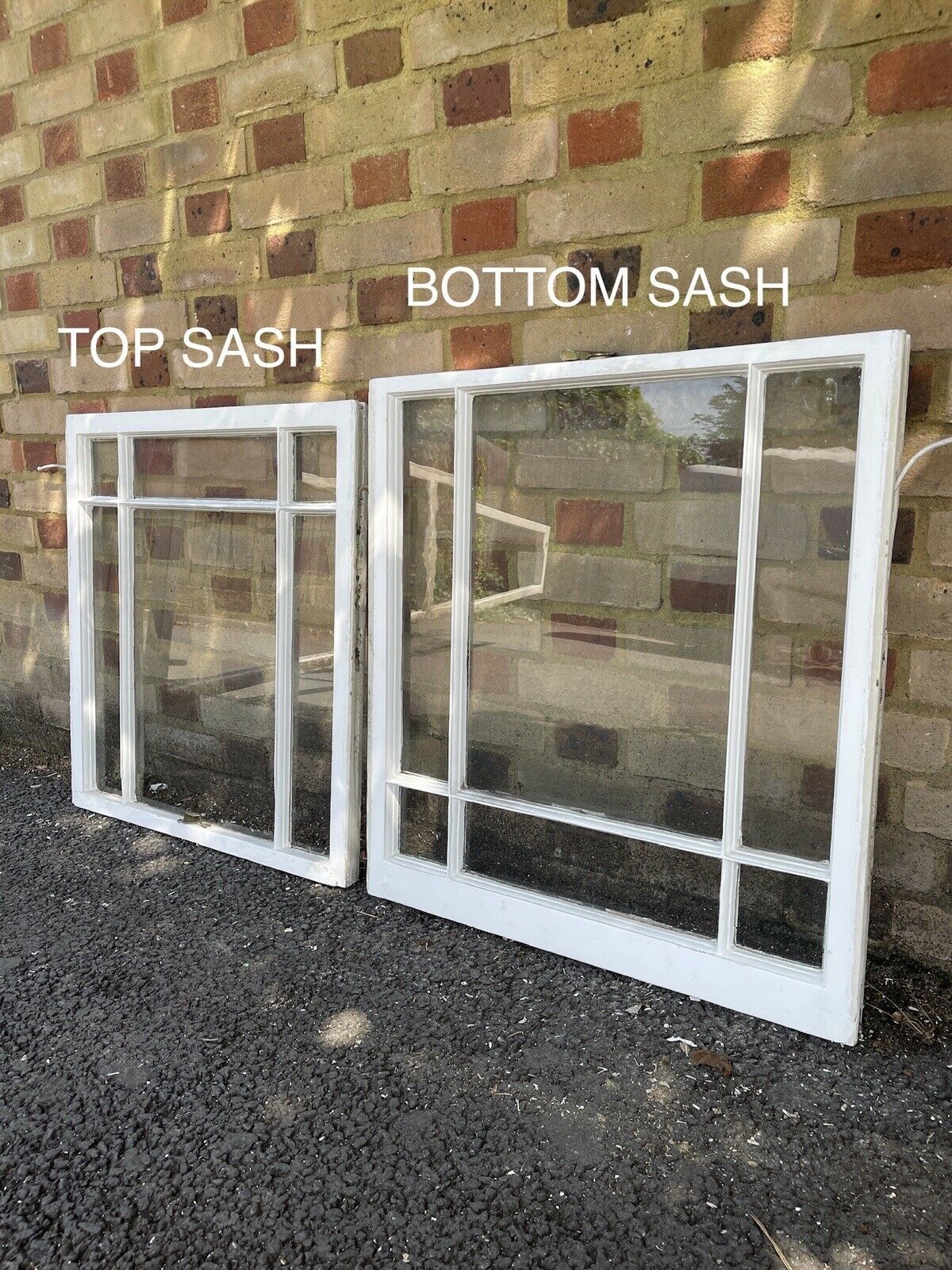 Reclaimed Old Victorian Edwardian Wooden Panel Top and Bottom Sash Window