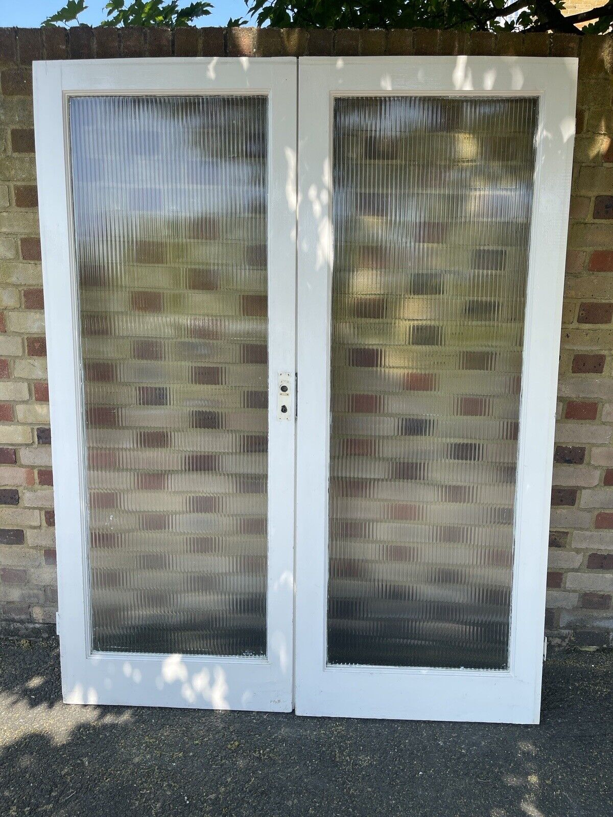 Reclaimed Reeded Glass Internal Or External French Doors 1950 x 1505mm