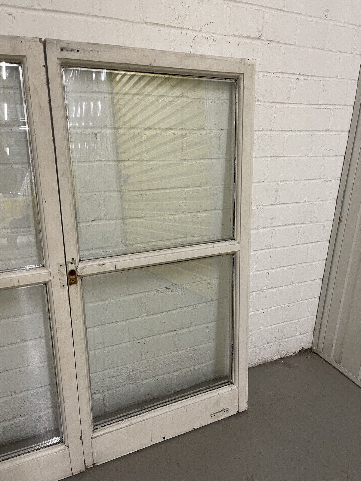 Pair Of French Interlocking Double Glazed Wooden Windows 1030mm x 1022mm