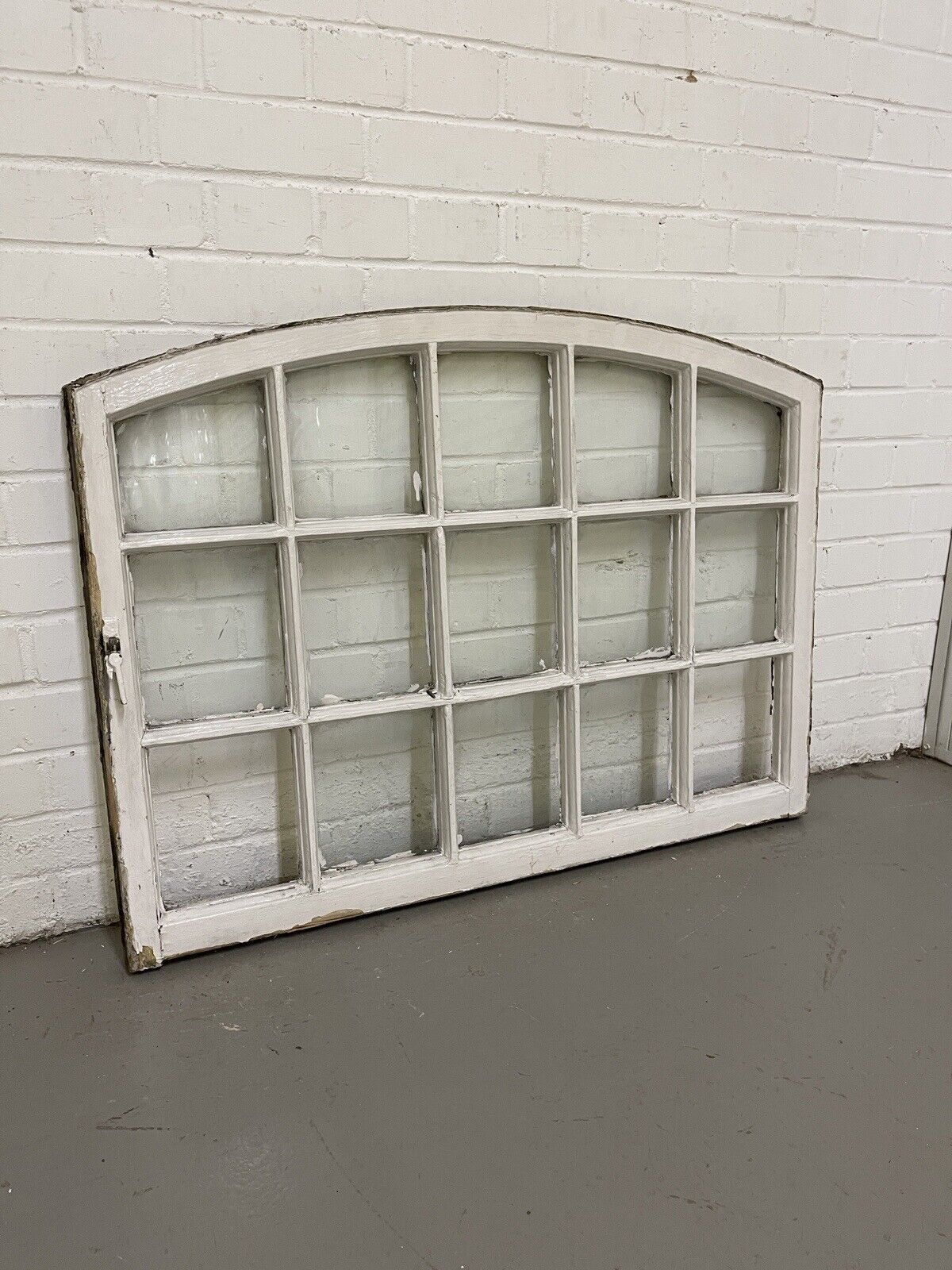Reclaimed Old Georgian Arch Panel Wooden Sash Window 970 x 716mm