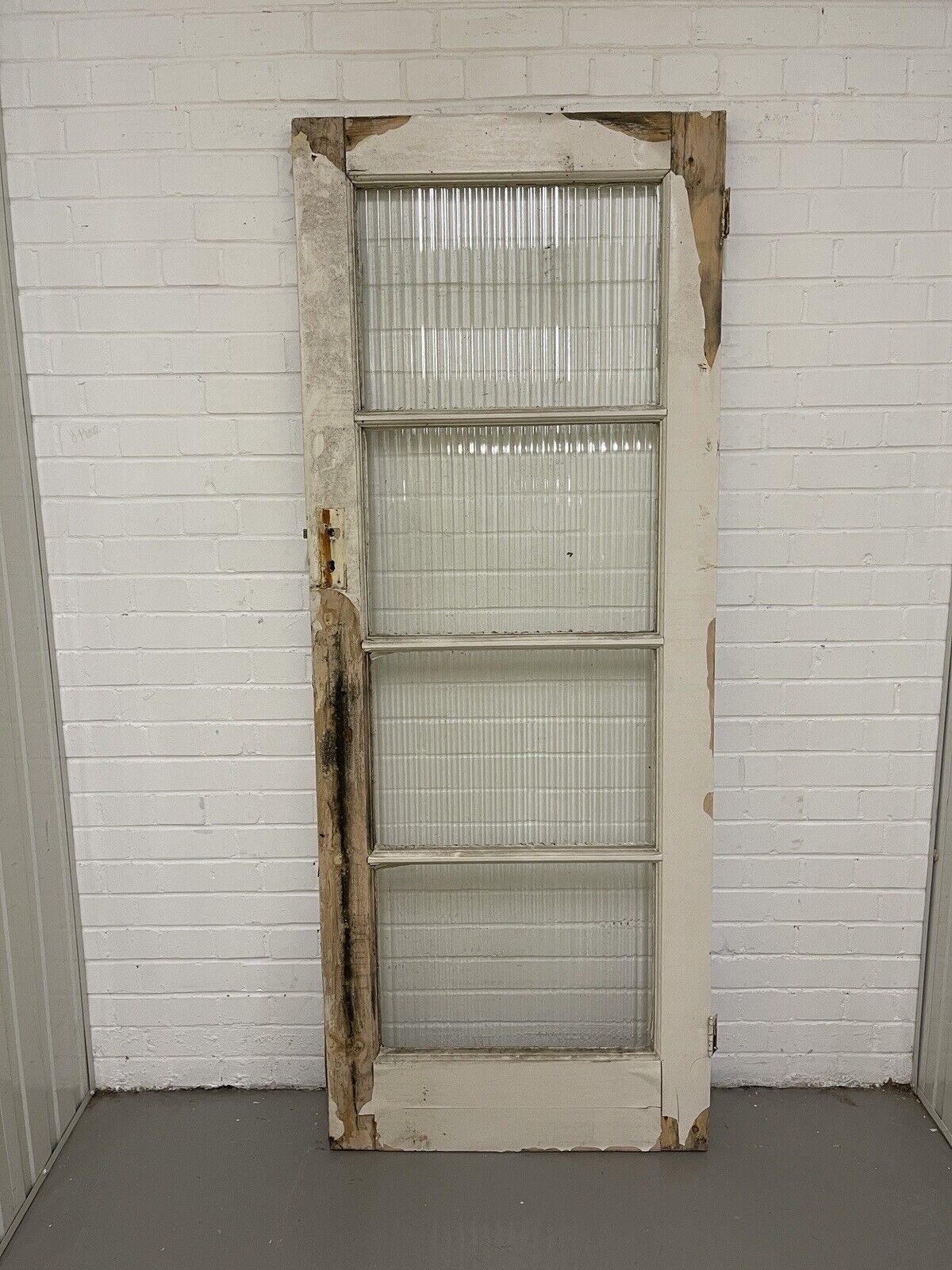 Reclaimed Reeded Glass Internal Or External Door 1965 x 770mm
