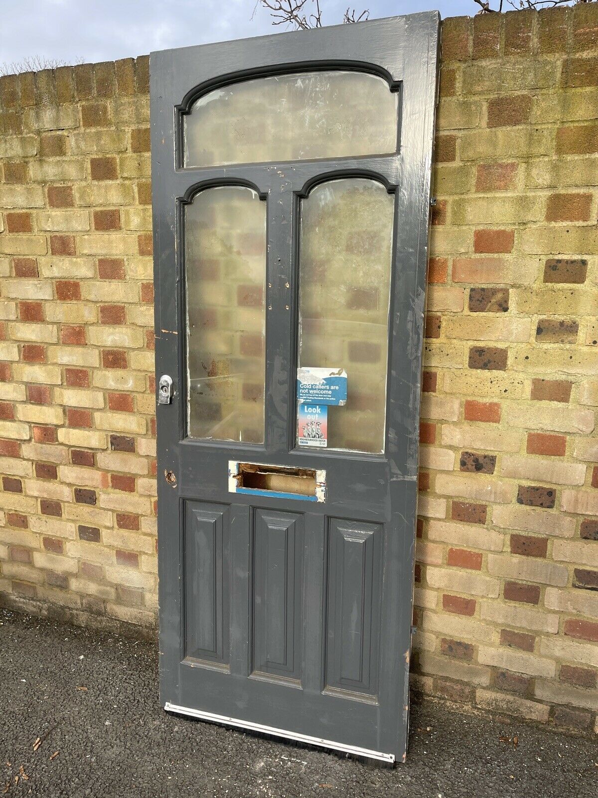 Reclaimed Old Edwardian Victorian Wooden Panel Front Door 2020mm x 815mm