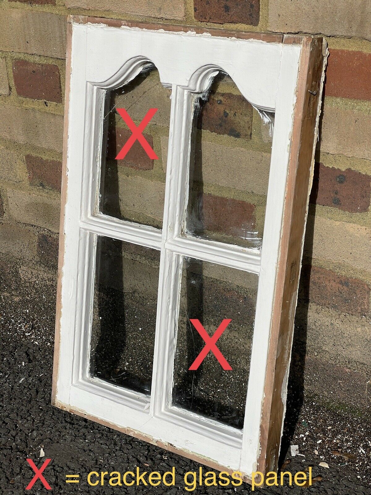 Reclaimed Old Edwardian Arch Sash Wooden Window 605 x 390mm