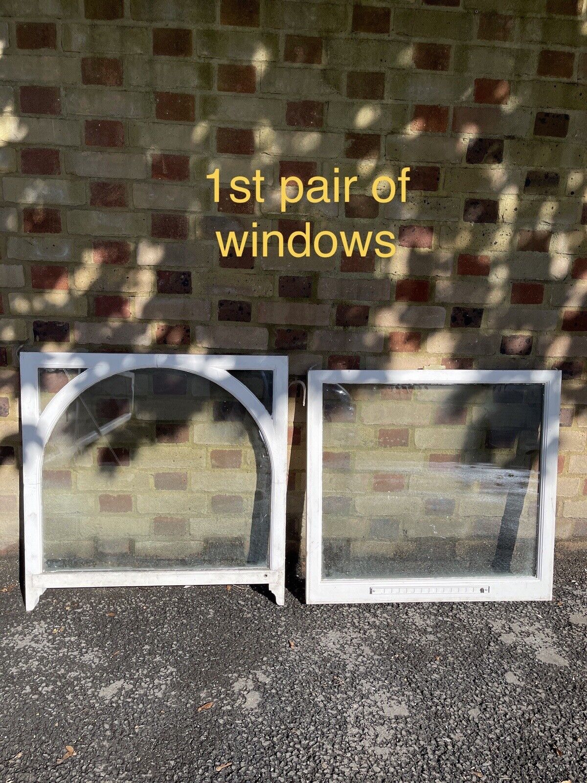 Three Pairs Of Reclaimed Victorian Double Glazed Arch Wooden Sash Windows