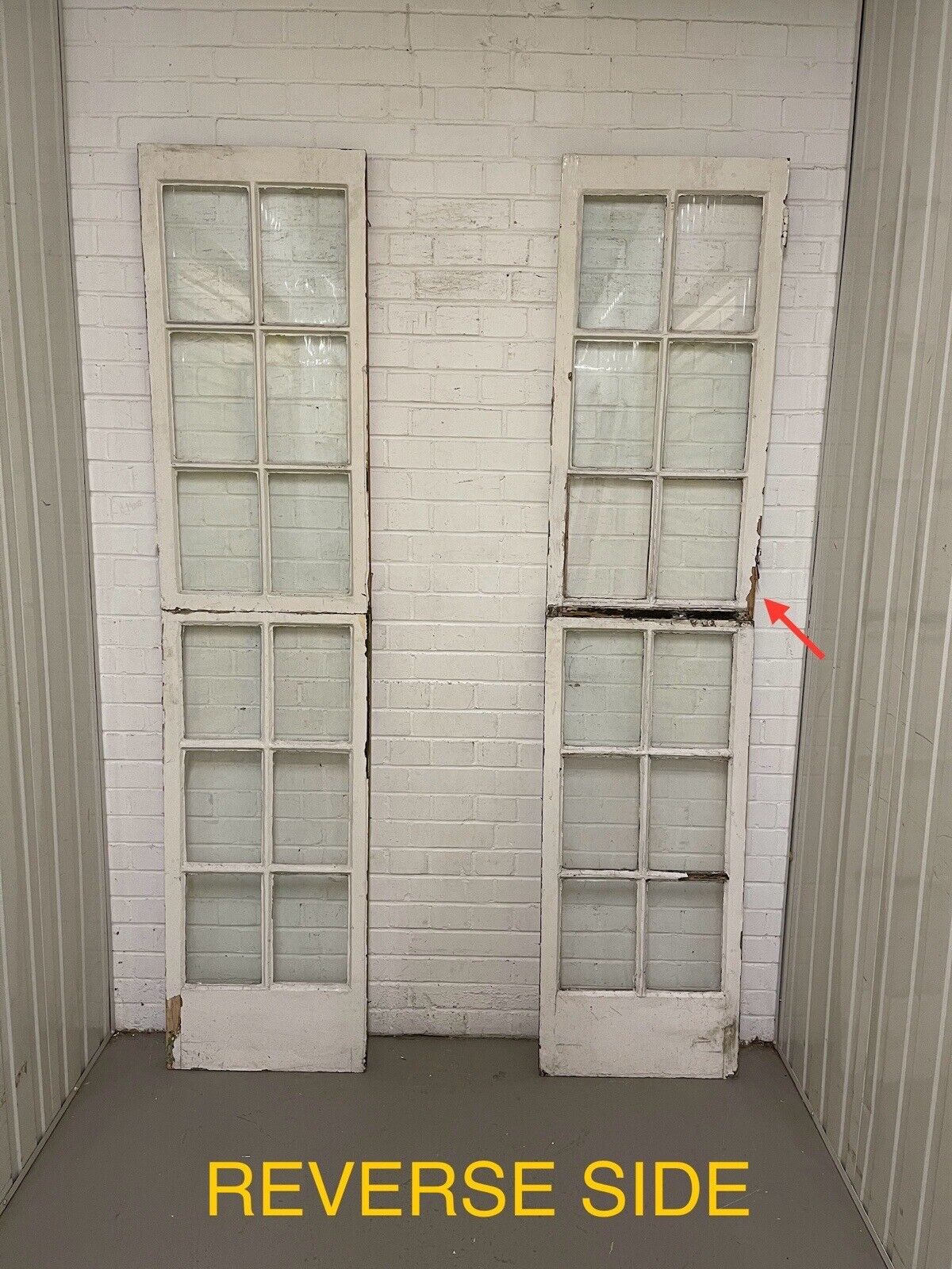 Reclaimed French Georgian Wooden Double Doors With Side Windows 2235 x 11070mm