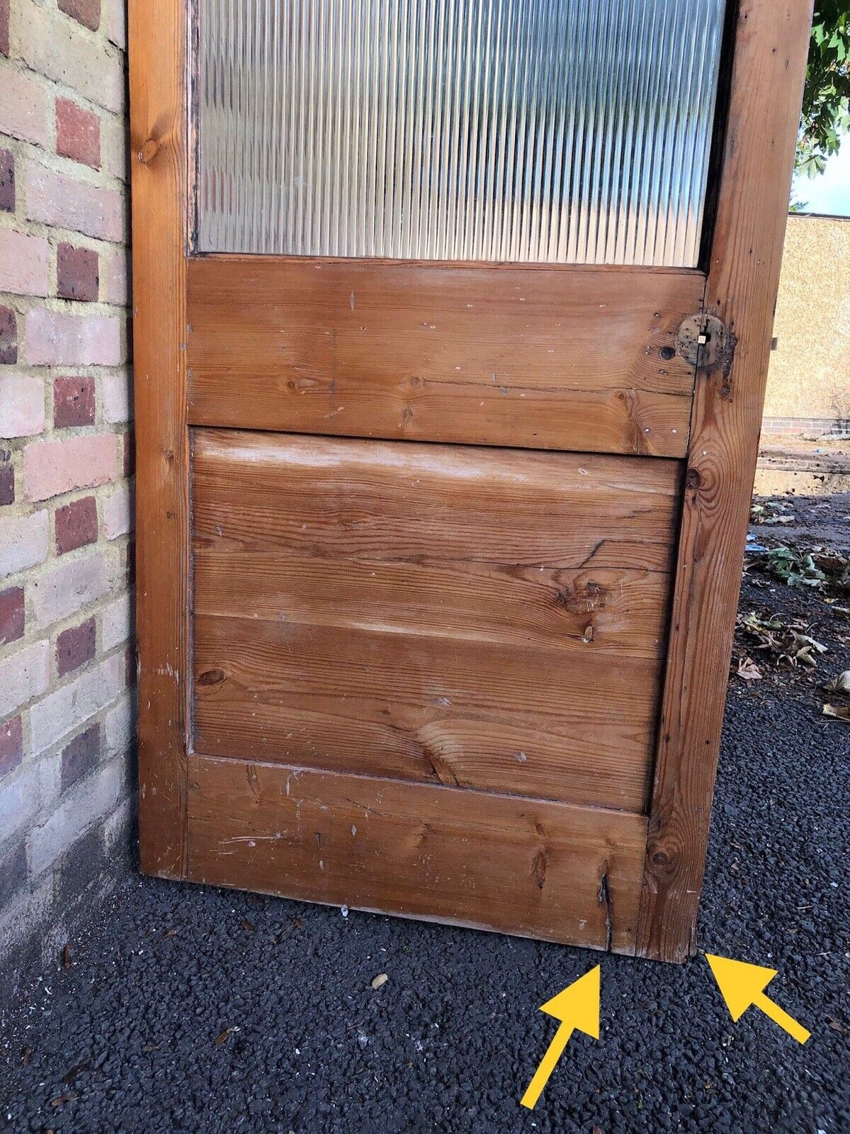 Reclaimed Reeded Glass Internal Or External Door 2008 x 805mm
