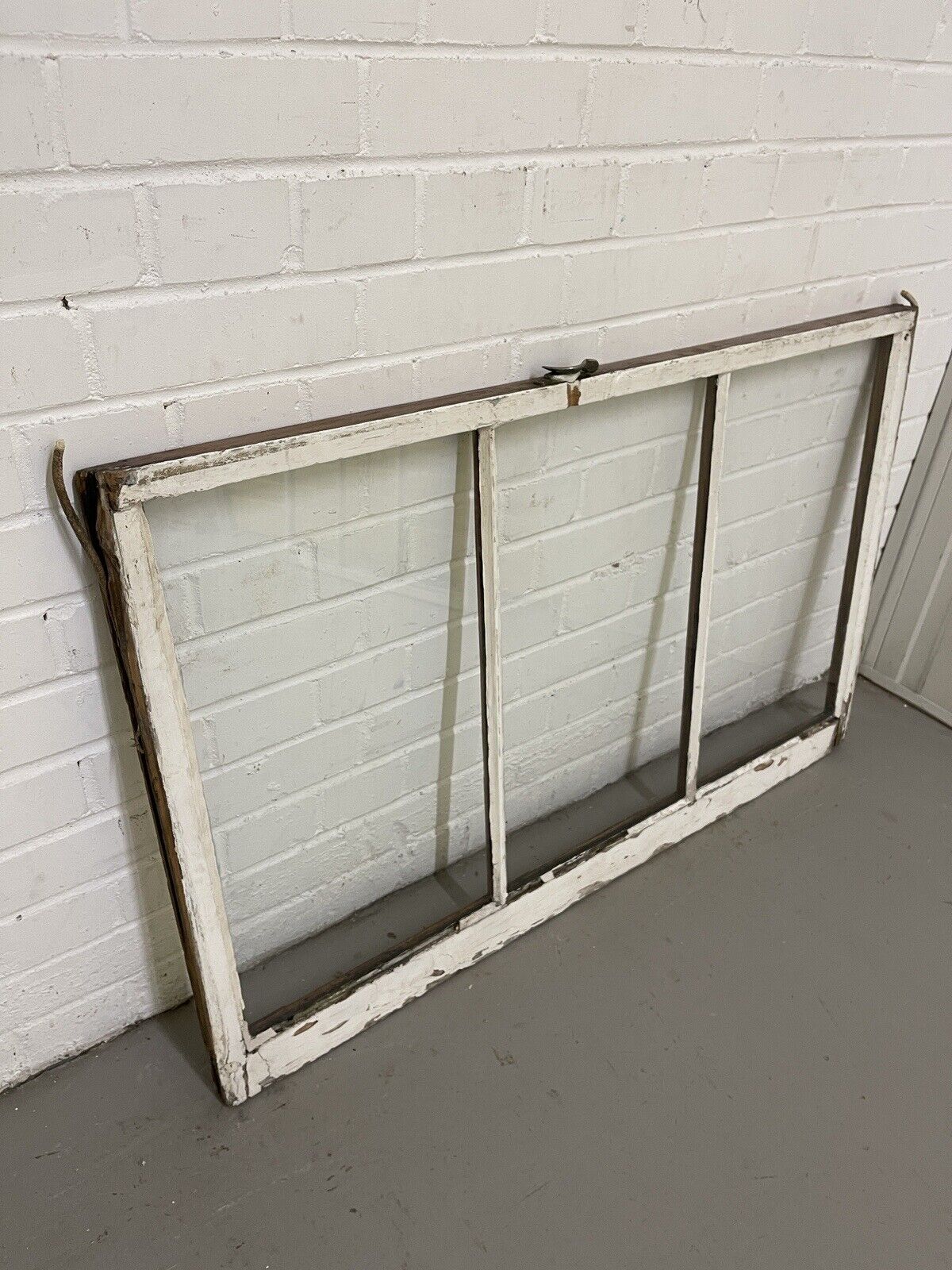 Pair Of Reclaimed Old Victorian Edwardian Three Wooden Panel Sash Windows