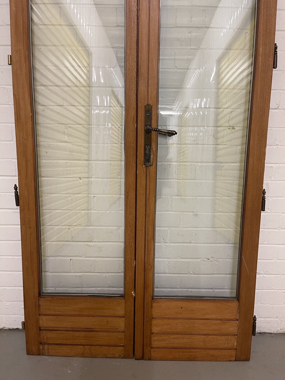 Reclaimed Old French Double Glazed Glass Wooden Double Doors 1923 x 990mm