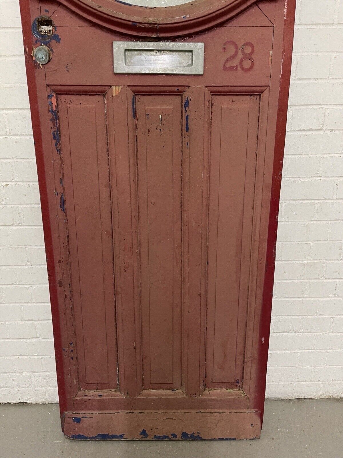 Reclaimed Old 1930s Edwardian Wooden Panel Front Door 1990 Or 1985mm x 755mm