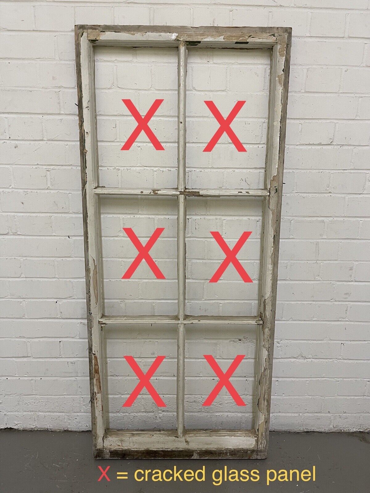 Reclaimed Georgian 6 Panel Wooden Window 610 x 1385mm