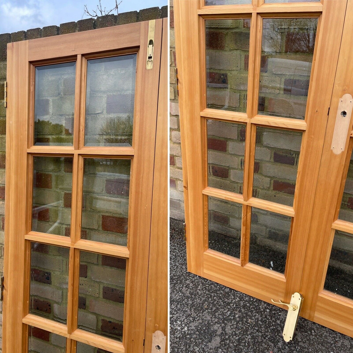 Internal French Bevelled Single Panel Glass Inter Locking Wooden Double Doors