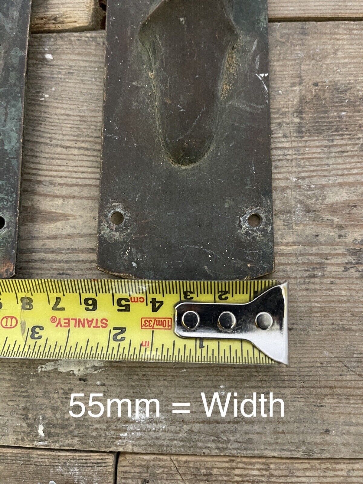 Pair Of Large Reclaimed Antique Phosphur Bronze Brass Door Handles 370mm