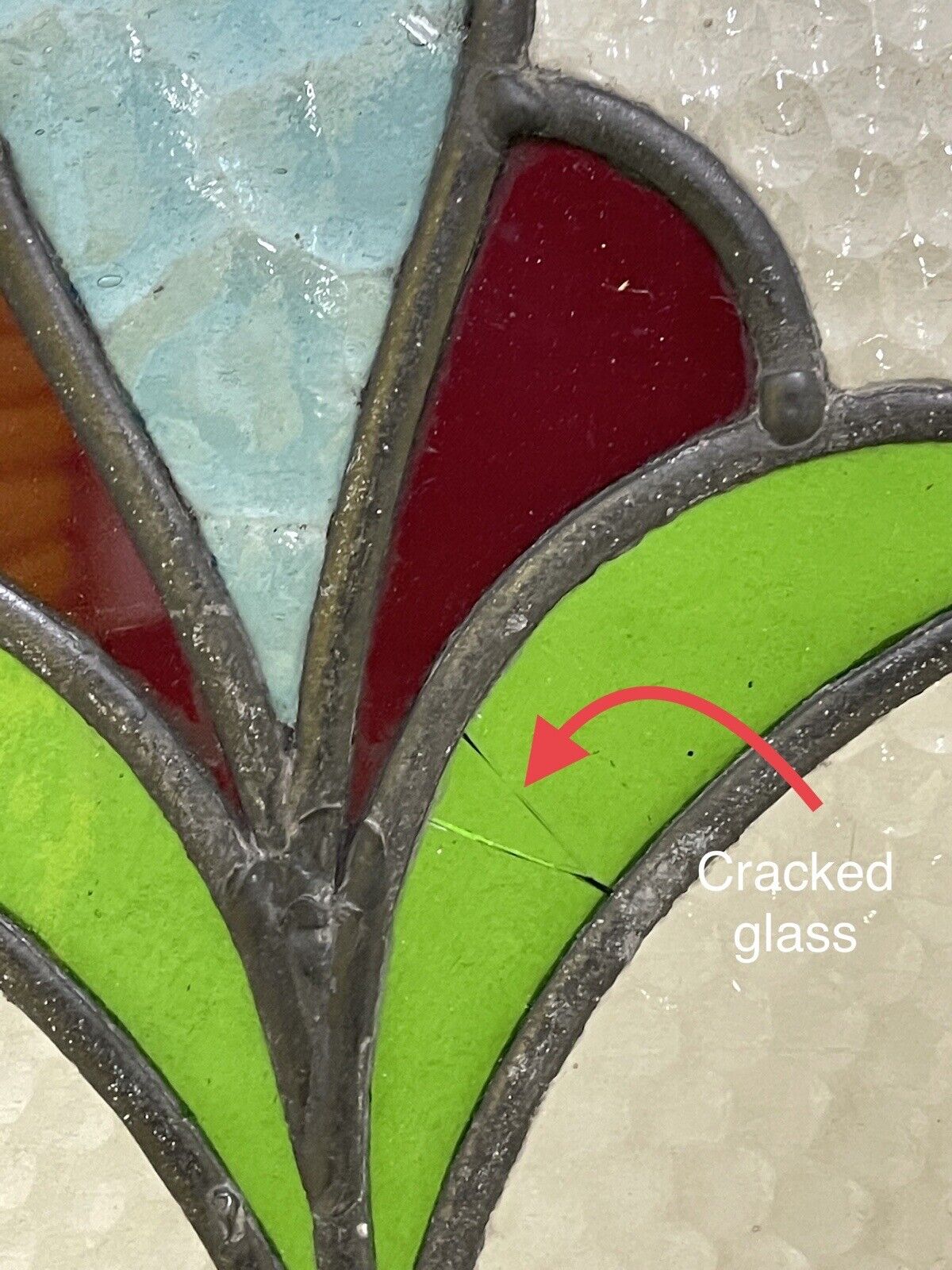 Reclaimed Leaded Light Stained Glass Art Nouveau Wooden Window Panel