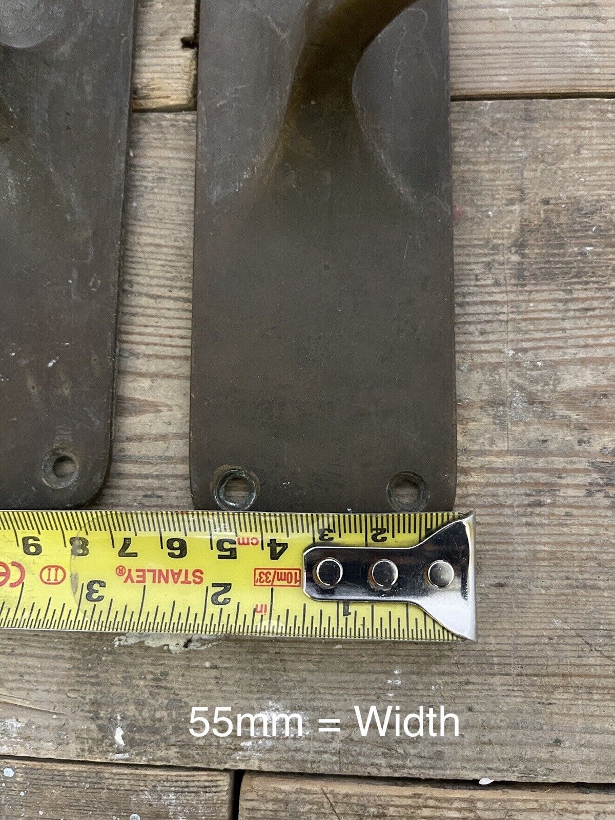 Pair Of Large Reclaimed Antique Phosphur Bronze Brass Door Handles 375mm