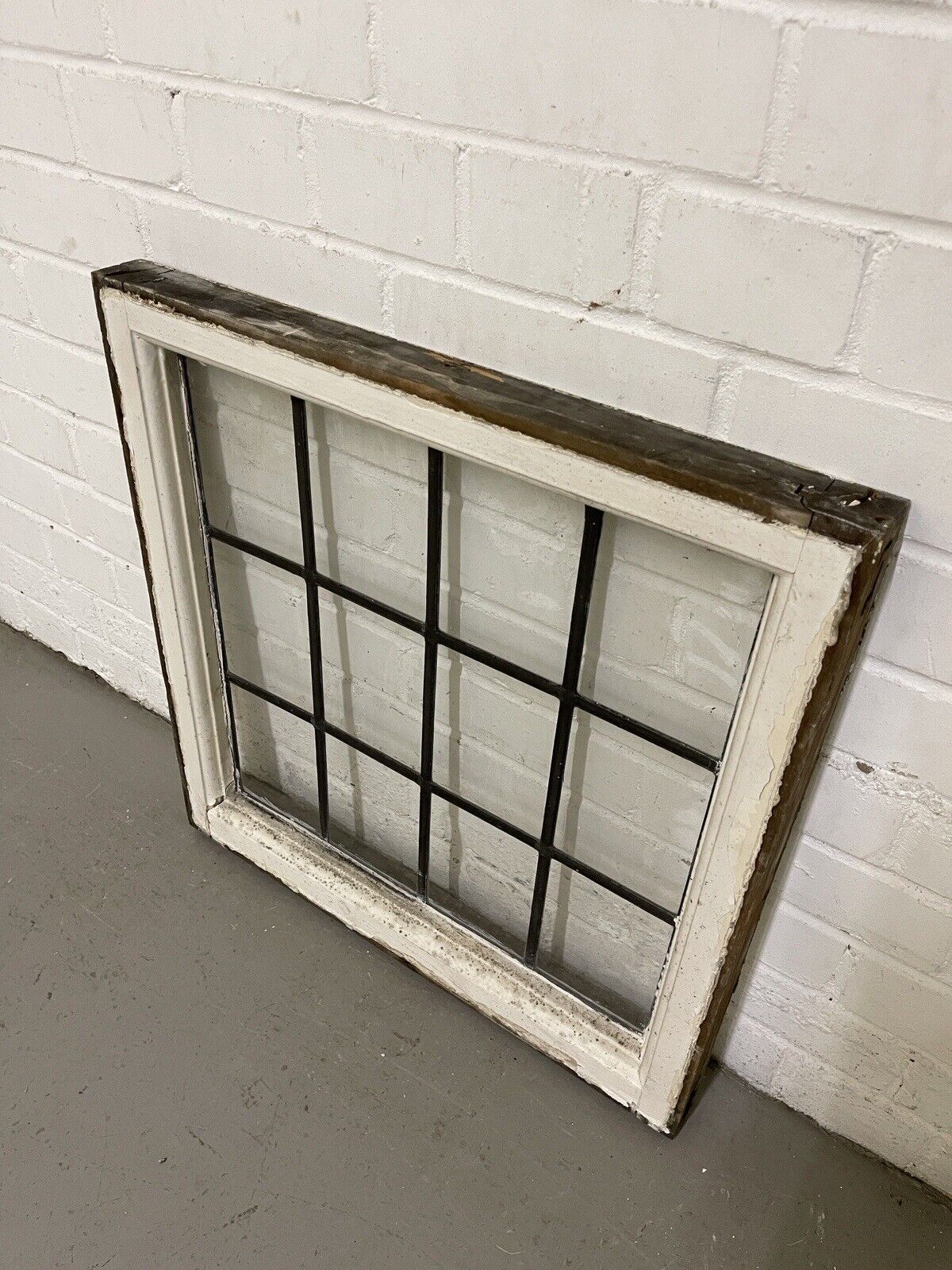Reclaimed Leaded Light Panel Wooden Windows 565 x 570mm