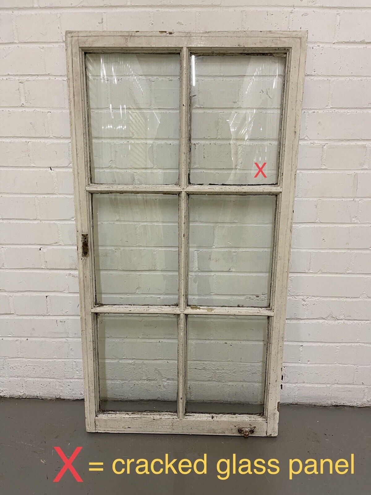 Reclaimed Old Georgian 6 Panel Wooden Window 575 x 1095mm