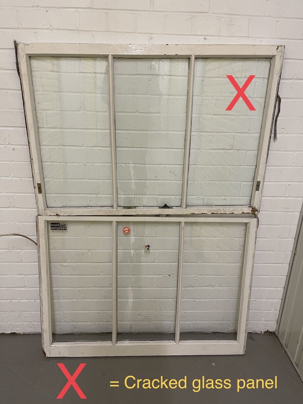 Pair Of Reclaimed Old Victorian Edwardian Three Wooden Panel Sash Windows