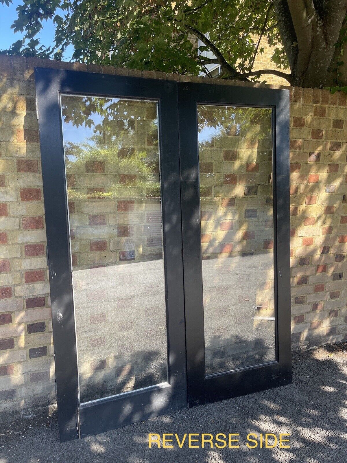 Reclaimed Old French Double Glazed Glass Wooden Double Doors 1540mm x 1975mm