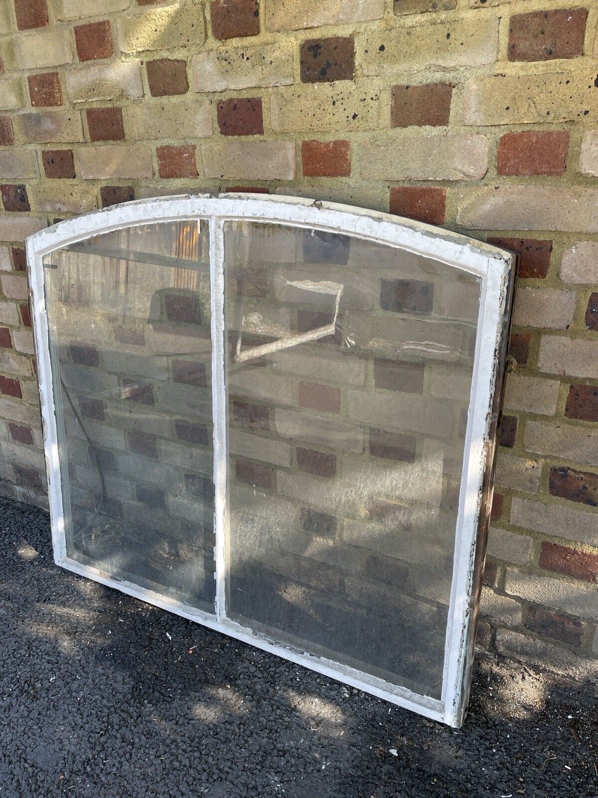 Reclaimed Old Victorian Edwardian Arch Panel Wooden Sash Window 1143mm x 972mm